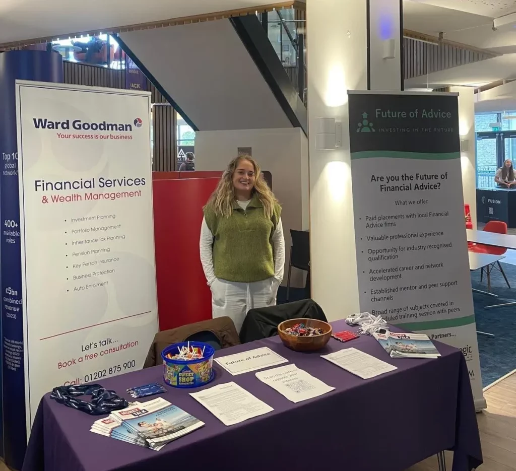 Ward Goodman representative at the Bournemouth University Careers Fair.