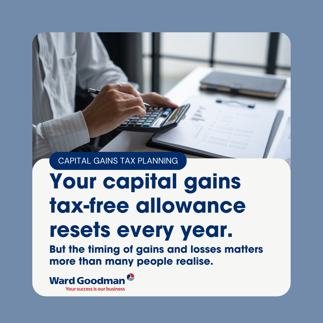 capital gains tax-free allowance each year